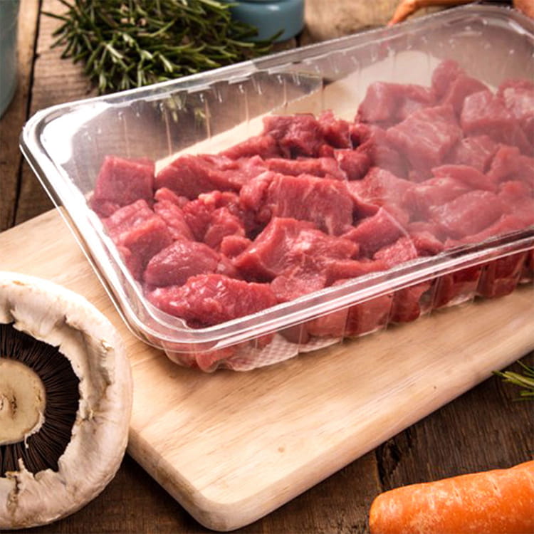 Leicht abziehbare thermoformbare PE-Ober- und Unterfolie für die Vakuumverpackung von Lebensmitteln